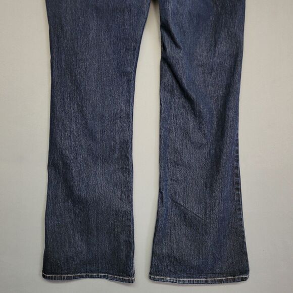 Jordache Bootcut Jeans Womens 16 Blue Dark Wash Stretches Trouser Button Pockets - Picture 10 of 16